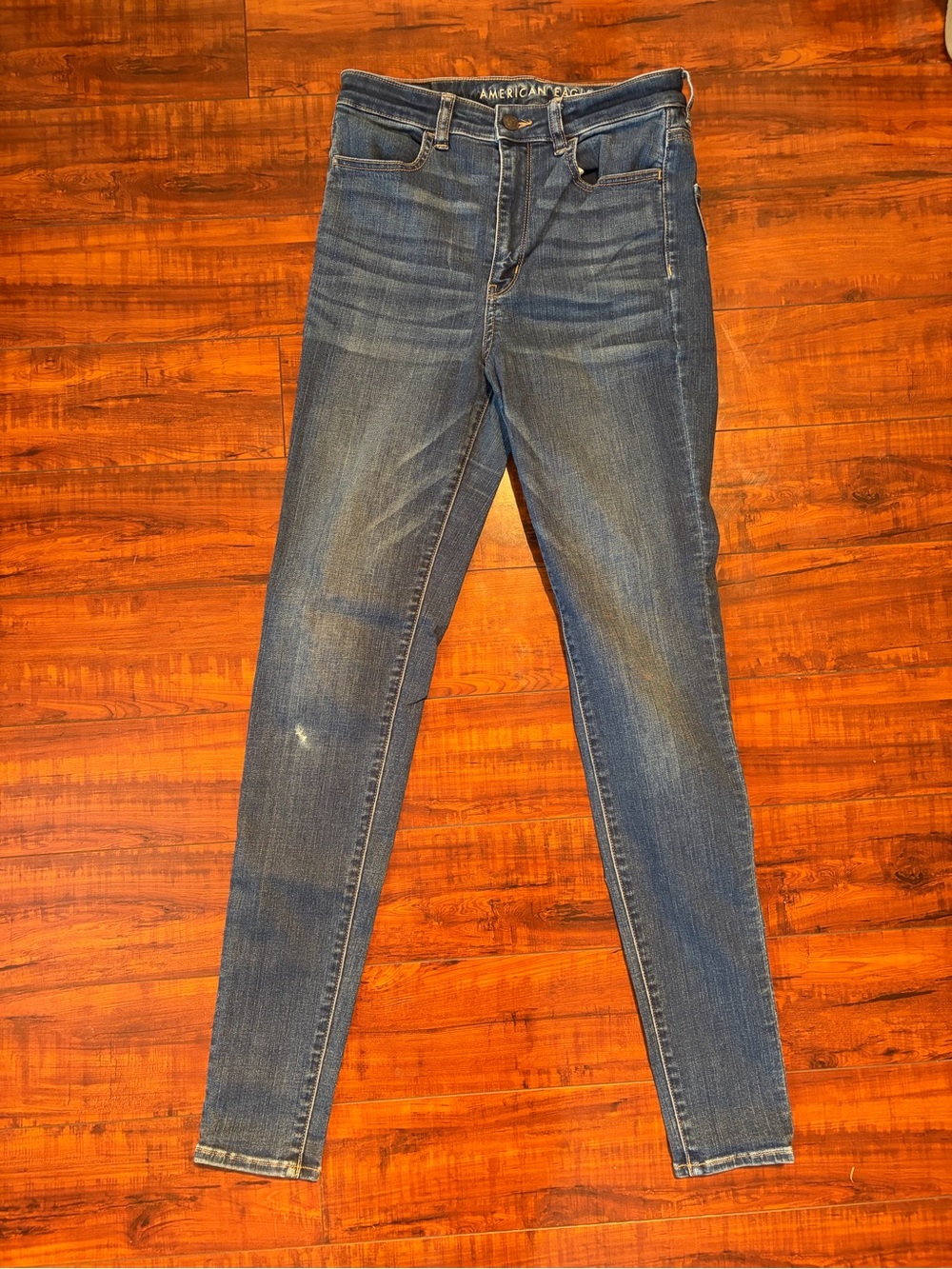 American Eagle Outfitters Women's Medium Dark Blue Skinny Jeans | Size 6 x-long
